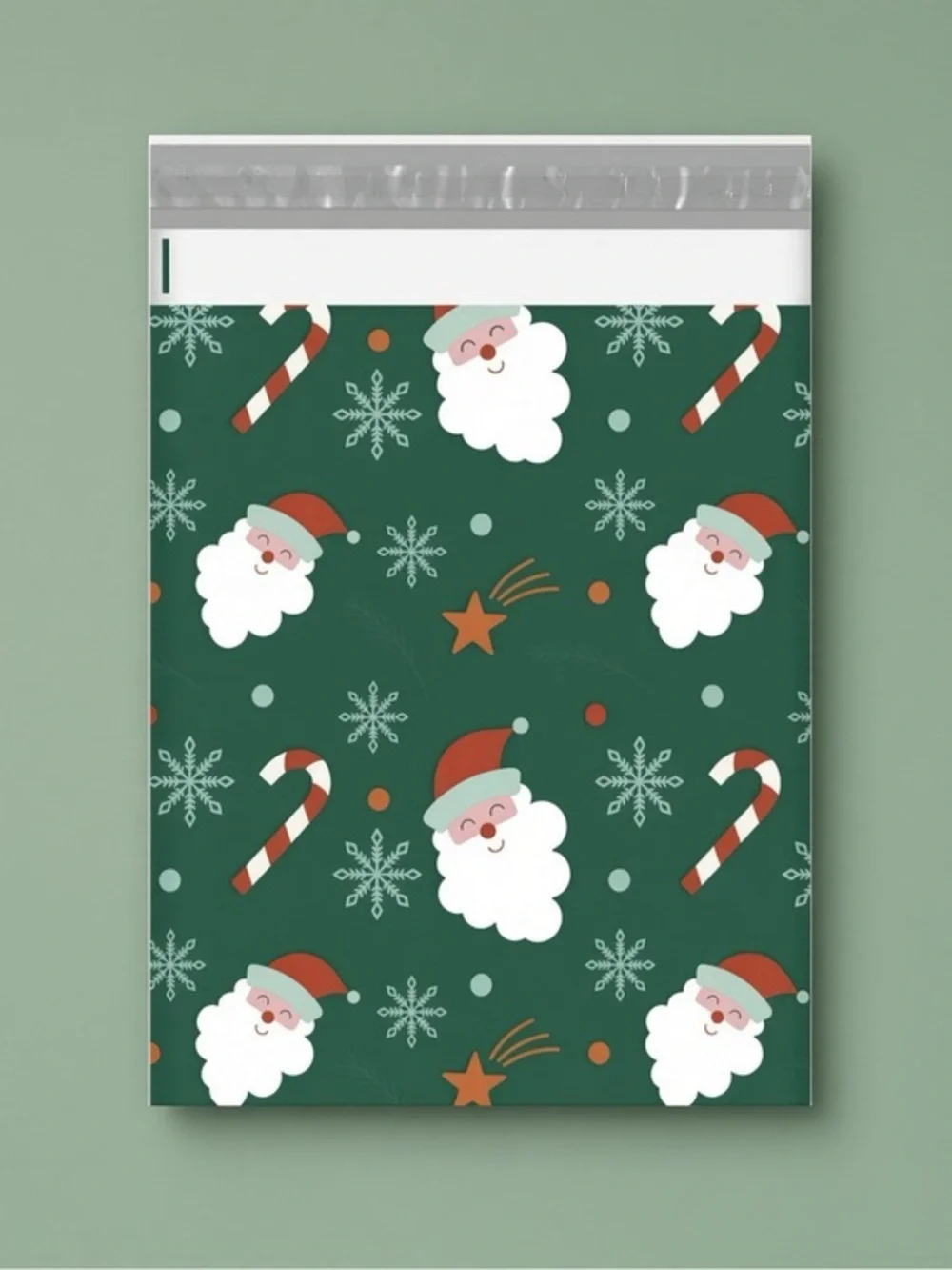 (10) 10x13 Christmas Santa Poly Mailers